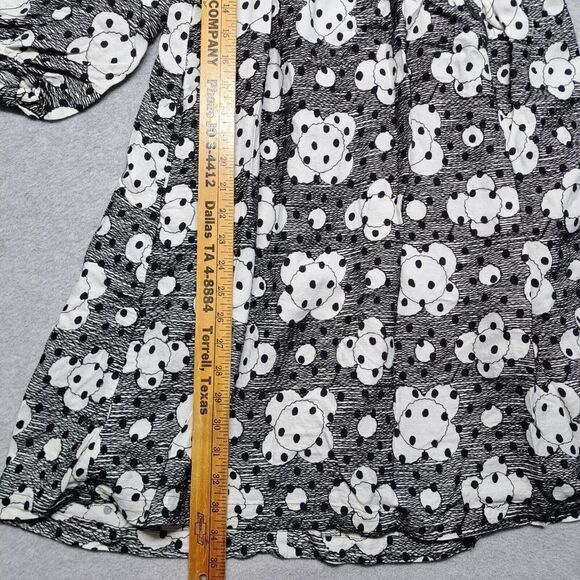 Anthropologie Dress Womens 4 Babydoll Tunic Black White Flowers - Picture 14 of 16